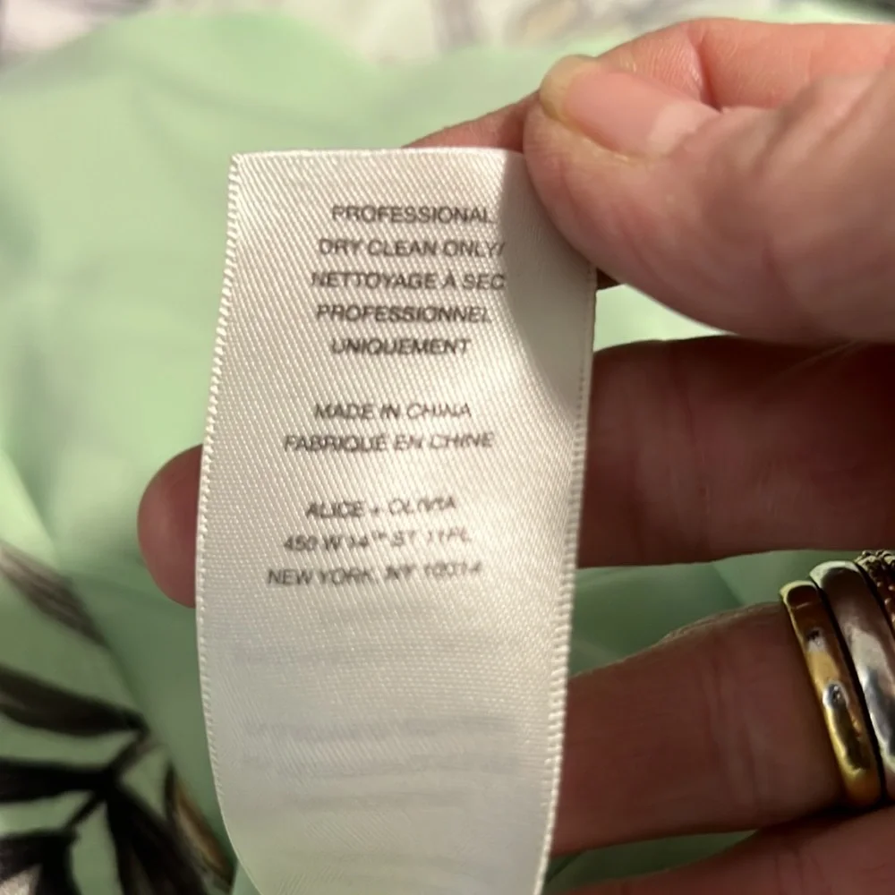 Alice + Olivia Green Floral Mini Dress size 2 - Picture 7 of 8